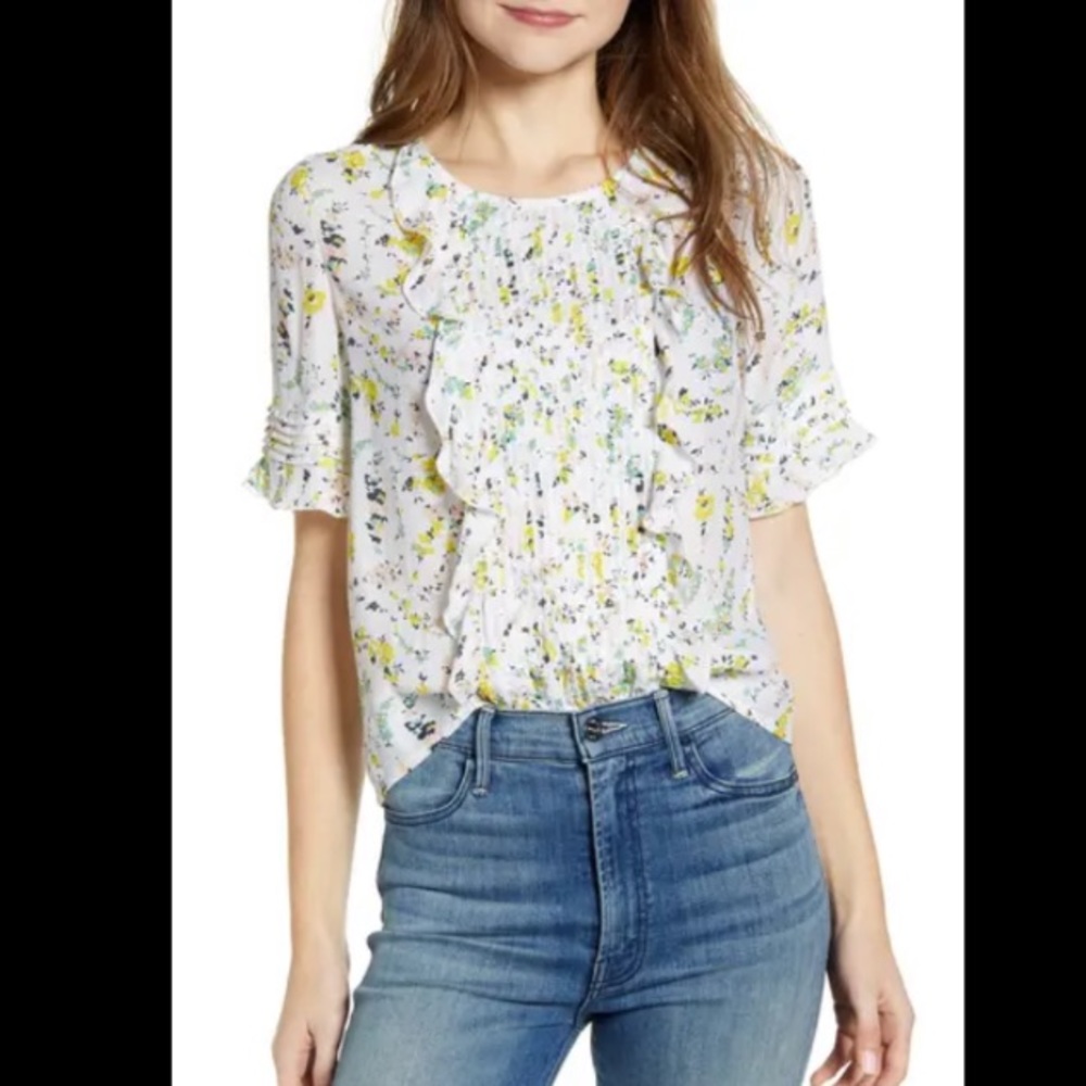 ✨NWT Lucky Brand Women’s Skylar Pintuck Top-Size M